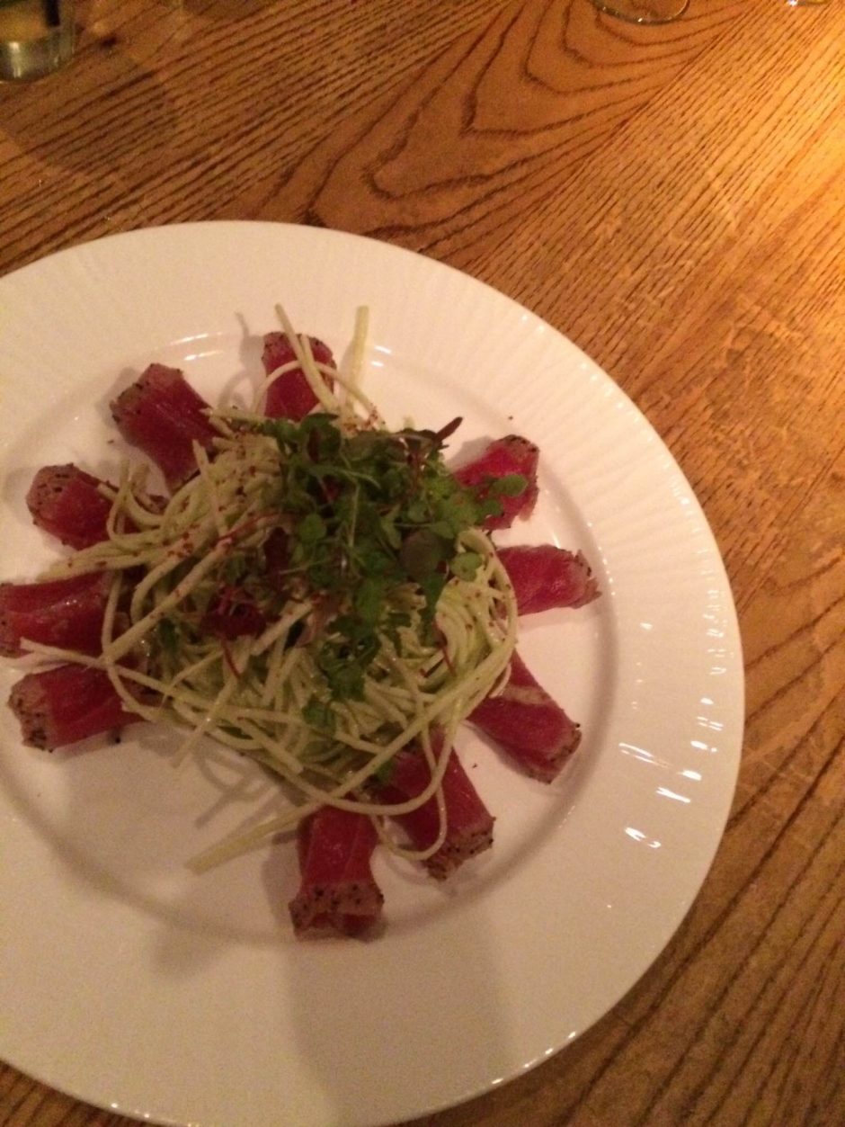 Seared Tuna Sashimi Hearts of Palm Salad